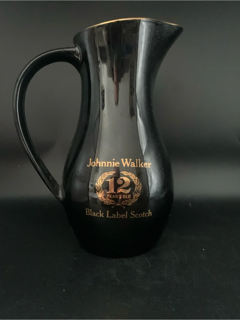 Vintage Johnnie Walker 12 Year Old Black Label Scotch Pitcher Wade England